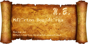 Márton Boglárka névjegykártya